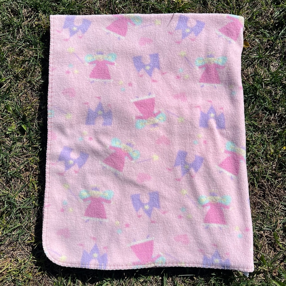 Y2K Circo Target Fairy Tale Princess Micro Feece Baby  Blanket Pink Purple 30x38